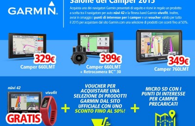 Garmin: grande promozione <font color=red>per gli Amici di COL</font> al Salone del Camper di Parma