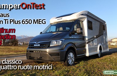 Knaus Van Ti Plus 650 MEG 4x4 - allestito su base meccanica MAN TGE, qui in versione 4x4