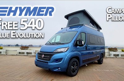 Hymer Free 540 Blue Evolution: corto (5,4 m) ma con 4 posti letto, super accessoriato ed esclusivo