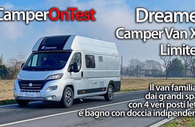 Dreamer Camper Van XL Limited: il van familiare dai grandi spazi con 4 posti letto e bagno con doccia indipendente