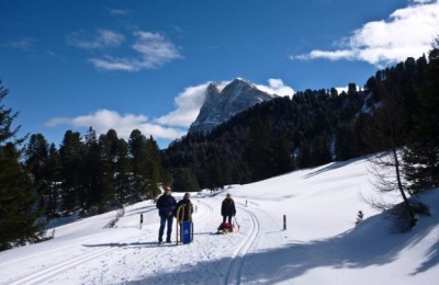 Slittino in val di Funes (Alto Adige) in camper