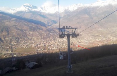 Parcheggio presso cabinovia per Pila