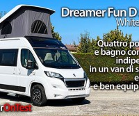 Dreamer Fun D 55 UP White Addict - Un van di sei metri con 4 posti letto, bagno con doccia indipendente e dotazioni complete